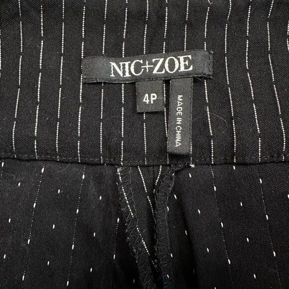 Nic + Zoe Womens Work Stretch Pant Black Onyx Broken Stripe 4P Pull On Formals - Picture 8 of 12